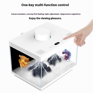 Aquarium de bureau tout-en-un 5W Aquarium intelligent en verre avec filtre compatible Bluetooth Rectangle écologique Paysage Ensemble complet - Product Image 5