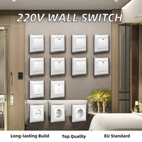 Kualitas tinggi 220V Eropa PC tiang tunggal Panel sentuh soket dinding desain baru 10A untuk rumah hotel versi tiang ganda Juga