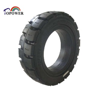 Neumático de caucho macizo sin aire y sin pinchazos 300x100 300*100 3.50-6 con llanta para robot barredor de remolque pequeño - Product Image 4