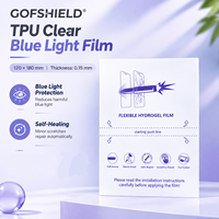Film protecteur d'écran en hydrogel TPU transparent anti-lumière bleue 120*180mm, matériau pour machine de découpe, auto-réparant, fourniture directe usine, OEM ODM