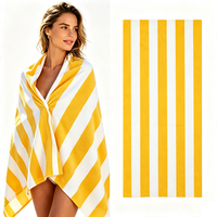 Wholesale Quick Dry Personalized Yellow Striped Microfiber Beach Towels Sand Free Swimming Custom Print Beach Towel With Logo
