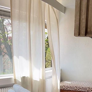 Cortinas de Tul Texturizado de Lino 100% de Lujo, Cortinas y Cenefas de Lino Natural - Product Image 2