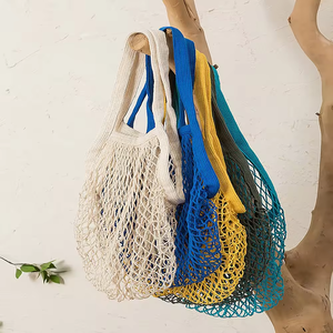 Bolsa de Compras Reutilizable de Malla de Algodón Ecológica al por Mayor, Tipo Tote, de Lona, de Ganchillo, de Red, Reciclada, con Asa Corta, para Frutas - Product Image 2