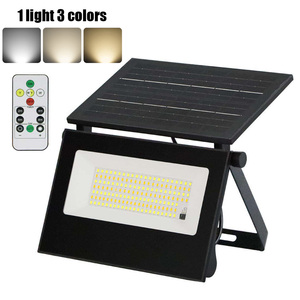 Yeni tasarım taşınabilir hepsi bir katlanabilir güneş projektör IP65 su geçirmez uzaktan bahçe açık LED güneş enerjili duvar ışıkları - Product Image 1