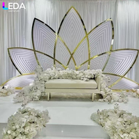 Perlengkapan Dekorasi Pernikahan LEDA, Papan Latar Belakang Akrilik Putih Lotus Mewah Sederhana untuk Acara