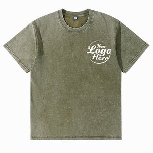 MoQ 50 Pcs Custom Logo Camiseta de hombre 230gsm Vintage Washed Cotton Drop Shoulder Fit - Product Image 1