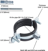 Robuste 4 pièces en fer galvanisé sangle de tuyau réglable anneau fendu support de tuyau pince support de plafond mural pour haute pression