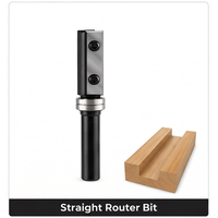 Mata Bor Router Lurus Miaorui 12.7mm dengan Bantalan, Sisipan Karbida yang Dapat Diganti, Alat CNC untuk Pengerjaan Kayu, Pembuatan Alur, dan Pembersihan Dasar