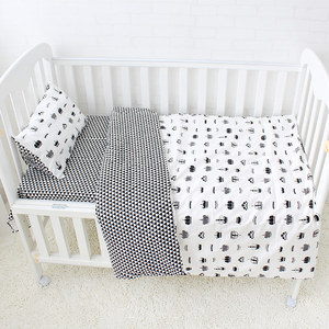 Plaine couronne motif nouveau-né bébé fille garçons dorment <span class=keywords><strong>couette</strong></span> <span class=keywords><strong>housse</strong></span> <span class=keywords><strong>de</strong></span> coussin 3 pièces lit literie ensemble <span class=keywords><strong>de</strong></span> - Product Image 2