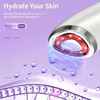 Masseur facial anti-rides à vibrations et lumière colorée pour raffermir et lifter la peau, éliminateur de rides