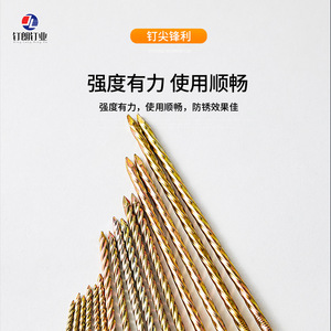 Clous torsadés Dinglong Industry 40mm 50mm 60mm 80mm 90mm 100mm 125mm 150mm 200mm en acier zingué à tige spirale - Product Image 4