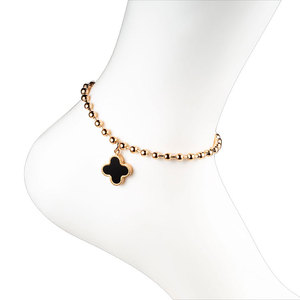 <span class=keywords><strong>Personnalisé</strong></span> en gros mode délicate plage 18K plaqué or rose boule chaîne trèfle bracelets de <span class=keywords><strong>cheville</strong></span> pied bijoux bracelets de <span class=keywords><strong>cheville</strong></span> pour les femmes - Product Image 4