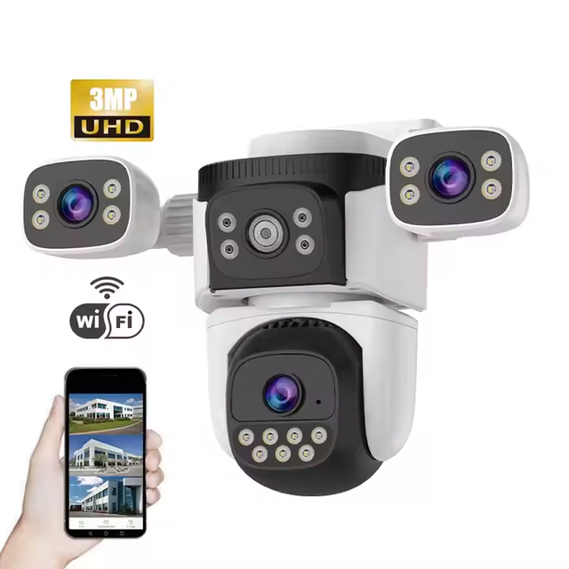 OEM CS621SR 9MP Wifi PTZ Camera Two Way Intercom Three Lens Long Range Zoom Network Camera With Motion Detection