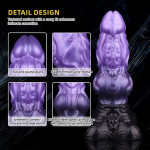 YOCY Fantasy Wolf <b>Dildo</b> Silicone Monster Toy with Knot Shaft,Textured Veins & Strong Suction Cup for G Spot Prostate & Anal Play - Product Image 5