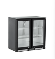 Réfrigérateur de bar commercial à 2 portes avec portes vitrées à charnières pour bar et restaurant