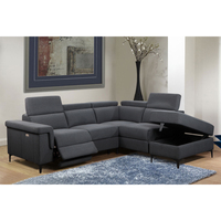 Großes Ecksofa mit Relaxfunktion, Mikrofaser-Stoff, L-Form, mit Ottoman, Moderner Stil, Schlafsofa