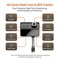 Caméra de tableau de bord double 4G TrackTok, caméra avant et intérieure 1080P, traceur GPS de voiture, enregistreur vidéo 2 canaux, suivi GPS en temps réel
