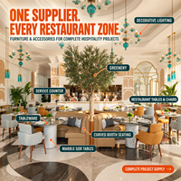 Ensemble de meubles de restaurant commercial J2S, chaises et table rembourrées, banquette moderne, projets d'aménagement intérieur d'hôtel
