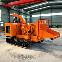 Broyeur de bois à chenilles auto-alimenté, déchiqueteur horizontal pour palmiers, broyeur de bois à succès