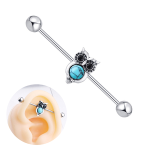 Nuovo Arrivo In <span class=keywords><strong>Acciaio</strong></span> Inox Monili Del Corpo Del Gufo Dell'<span class=keywords><strong>orecchio</strong></span> <span class=keywords><strong>Piercing</strong></span> Bilanciere Industriale - Product Image 1