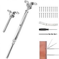 Kit de garde-corps pour câble en acier de 1/8 po, avec tendeur à sertir et embout, réglable pour terrasse, en acier inoxydable 316 de qualité marine
