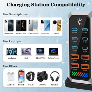 Station de charge USB 660W 10 ports GaN à charge rapide, bloc d'alimentation de bureau pour ordinateurs portables et téléphones - Product Image 2