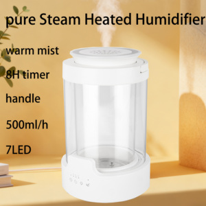 Mango portátil de 3L, niebla cálida, transparente, doble vesícula biliar, botón Simple, <span class=keywords><strong>Humidificador</strong></span> calentado a <span class=keywords><strong>vapor</strong></span> puro con luz nocturna - Product Image 6