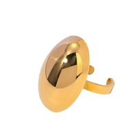 Bague géométrique simple de style Ins transfrontalier, bague à ouverture ovale lisse en acier inoxydable or 18 carats, bracelet en acier au titane