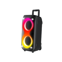 Altavoz Multimedia para Cine en Casa con Subwoofer Doble de 6.5 Pulgadas y 1000W, Caja de Música, Altavoz Karaoke Portátil con Trolley para Fiestas al Aire Libre