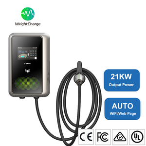 Nouvelle station de recharge pour véhicules électriques 21 kW triphasée certifiée CE CB IP65, contrôlée par page web, pour usage en entreprise, par les gestionnaires de flotte et par les employeurs - Product Image 1