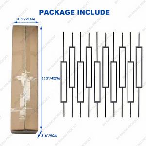 Barandilla de Escalera Rectangular Individual de Hierro Forjado para Interiores, Barandilla Decorativa de Hierro Forjado para Escaleras - Product Image 6