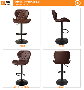 Chaise de <span class=keywords><strong>bar</strong></span> élégante avec repose-pieds annulaire, vérin à gaz réglable et siège rembourré moderne pour <span class=keywords><strong>bar</strong></span> à domicile - Product Image 4