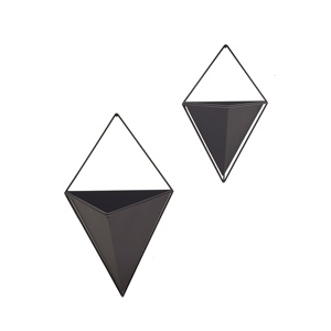Negro Metal jardín decorativo jardinera colgante de pared macetas de pote de flor para la decoración del hogar - Product Image 1