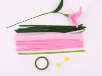 DIY Handgemachte Rosa Lilie, Weicher Dicker Chenille-Pfeifenreiniger Blumen-Bastelset