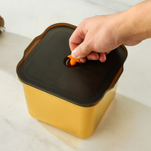 Chef Meis Stainless Steel Square <b>Spice</b> <b>Jar</b> With Lid Airtight Condiment Container For Kitchen Use - Product Image 1