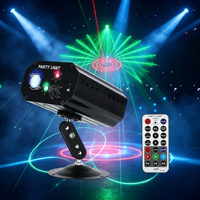 Schallaktivierter LED-Laser-Projektor mit Fernbedienung RGB DJ Disco Party Bühnenbeleuchtung