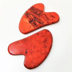 Jaspe rojo Natural Gua Sha junta en forma de corazón de belleza de <span class=keywords><strong>desguace</strong></span> de Guasha cara masaje cuchara - Product Image 1