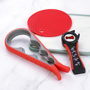 Multi Functional Kitchen Can Opener <b>Tools</b> Set 3 Piece Anti Slip Jar Grip Bottle Opener Set With <b>Silicone</b> Jar Gripper Pad - Product Image 4