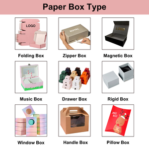 Kotak musik kertas hadiah pintu ganda terlaris perhiasan kalung cincin anting penyimpanan kotak musik dengan laci - Product Image 6