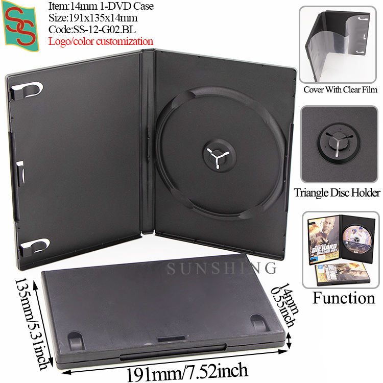 Boîtier 1-DVD 14 mm G02 - Noir