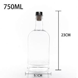 Bouteille en verre transparente élégante <span class=keywords><strong>de</strong></span> 750 ml pour spiritueux, vodka, gin, <span class=keywords><strong>rhum</strong></span>, whisky et autres boissons alcoolisées - Product Image 6