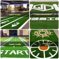 Tapis de sport en gazon artificiel vert et blanc pour salle de sport, piste de course, avec logo fonctionnel, pour entraîneur privé, extérieur