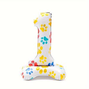 Baru 16 inci balon nomor berdiri cakar anjing 0-9 aluminium Foil pesta ulang tahun hewan peliharaan untuk dijual - Product Image 3