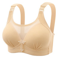 Soutien-gorge sans fil anti-transparence, fin, uni, dos-nu, push-up, avec contrôle latéral, minimisant la poitrine, pour femmes, grandes tailles, en stock