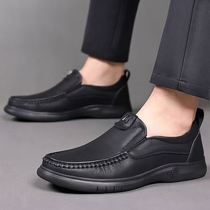 Chaussures en cuir décontractées pour hommes, mode estivale, respirantes, chaussures habillées à enfiler pour homme - Product Image 6