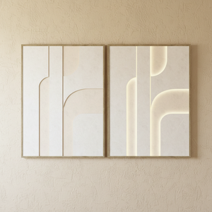 Minimalistische geometrische LED canvas wanddecoratie, moderne lijsten wandkunst voor woonkamer huisdecoratie - Product Image 3