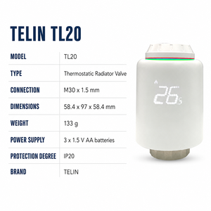 TELIN TL20 Digitales Thermostatisches Heizkörperventil Temperaturregler Hydronik-Heizung RA <span class=keywords><strong>RAVL</strong></span> RAV Kompatibel - Product Image 3