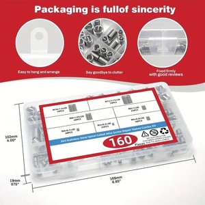 Kit de réparation de vis en acier inoxydable 304, 160 pièces, métrique M2 à M12, avec manchons de réparation de vis en spirale - Product Image 5