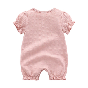 Ropa de Bebé 100% Algodón Verano 2022, Diademas con Lazo Gratis, Ropa Infantil de Color Sólido, Estilo Coreano, Mamelucos para Bebés Niñas - Product Image 3