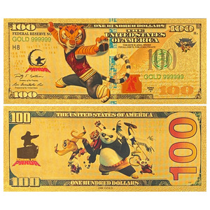 Bán buôn tùy chỉnh thiết kế Mỹ phim hoạt hình <span class=keywords><strong>Kung</strong></span> <span class=keywords><strong>Fu</strong></span> <span class=keywords><strong>Panda</strong></span> thẻ nhựa vàng lá mạ phim hoạt hình tiền giấy - Product Image 3